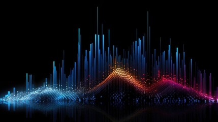 Visualization of digital analytics data, financial graph - obrazy, fototapety, plakaty