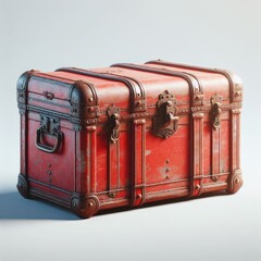 old  red wooden  chest