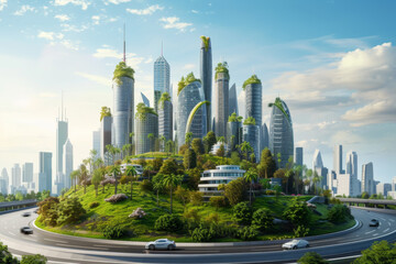 Fototapeta na wymiar Concept of eco city. 