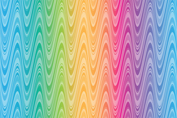 Vector seamless wavy rainbow striped pattern with waves - obrazy, fototapety, plakaty