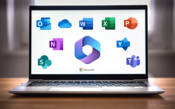 Microsoft 365 office software product displayed on laptop