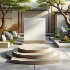 Outdoor Podium Set in Zen style