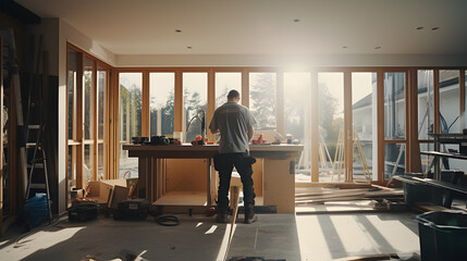 Crafting Comfort: Workers Installing Doors and Windows in a New Home