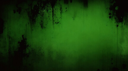 Obraz premium Elegant dark emerald green background with black shadow border and old vintage grunge texture design. Matte green texture or background with stains, waves and grain elements.