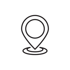 Pin icon vector. Location icon. Map pointer simple flat liner illustration on white background..eps