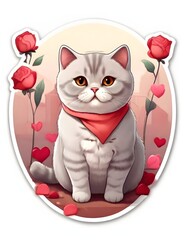 Valentine's Day Festival British Shorthair cat