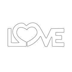 Love one line text vector art