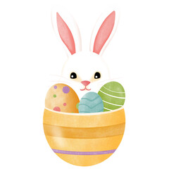 easter bunny with eggs