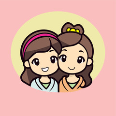 Asian cute ladies sisters have fun