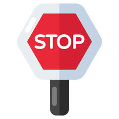 A colored design icon of stop board 