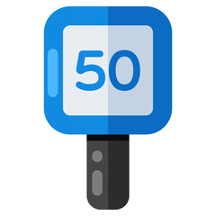A colored design icon of speed limit board 