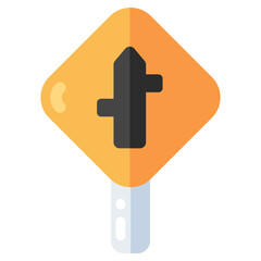 Obraz premium A colored design icon of road sign direction board