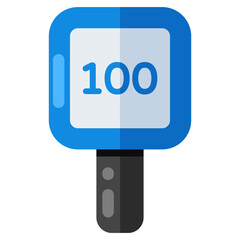 A colored design icon of speed limit board 