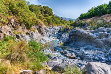 A day at the scenic Alcantara River Park, Sicily, Italy