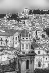 Fototapeta na wymiar Panoramic view of Ibla, scenic lower district of Ragusa, Italy