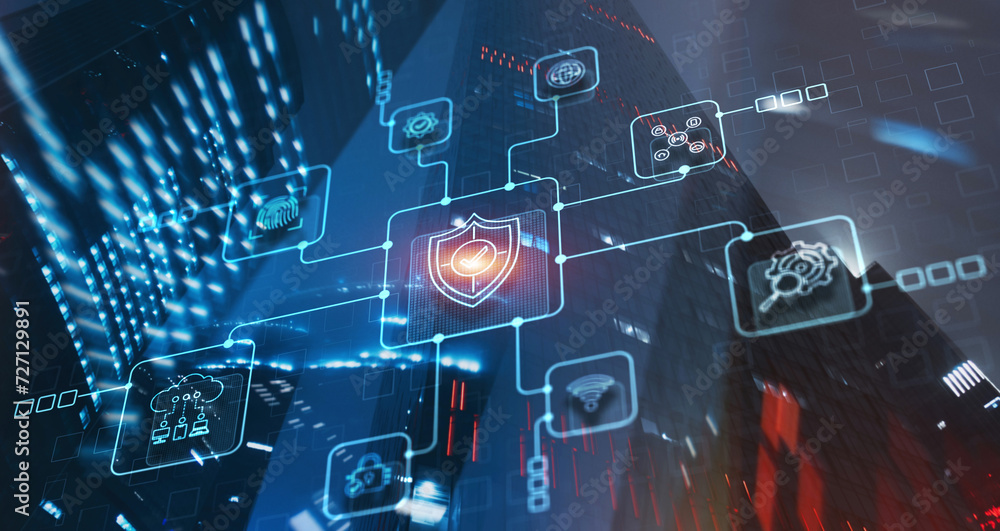 Aufkleber data cyber security system shield protection verification icon