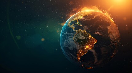 Obraz premium Glowing Horizons: Globe of Sustainable Progress