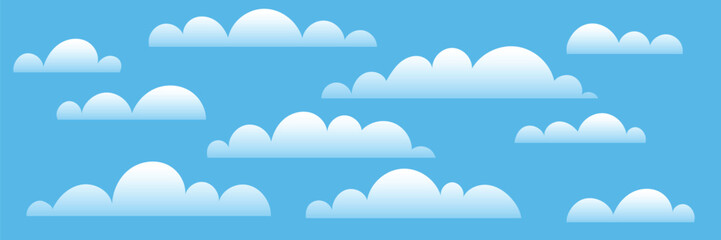 Fototapeta na wymiar Drawing clouds, natural background, vector design 