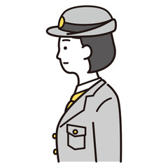 横を向く警察官イラスト
