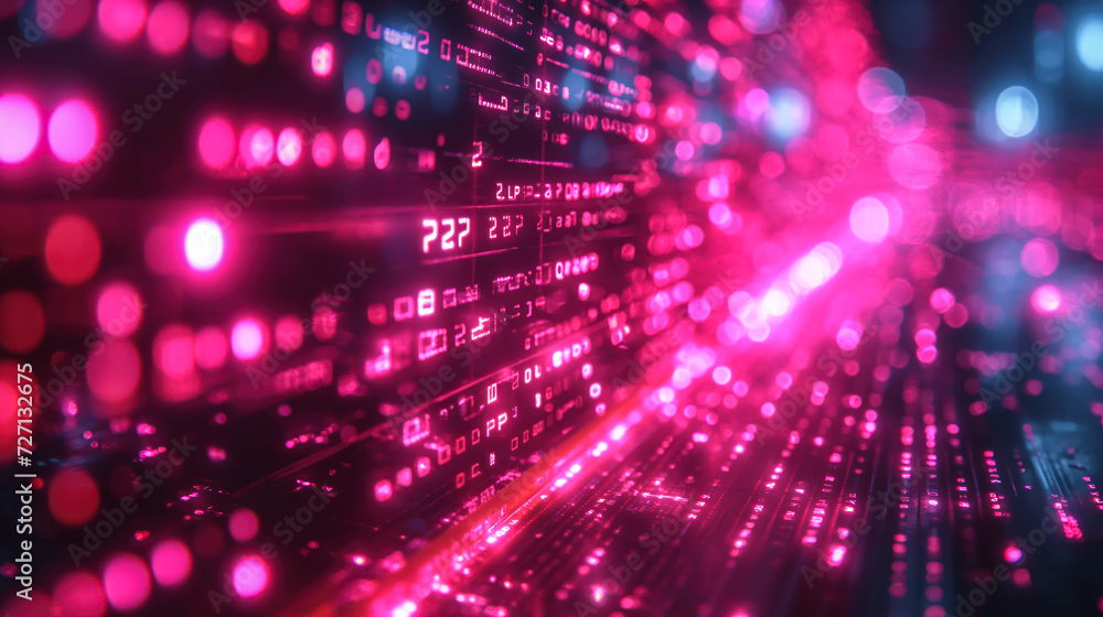Poster vibrant neon lights illuminate advanced circuit board technology highlighting p2p communication prot