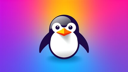 Creative Penguin Logo on vibrant Background