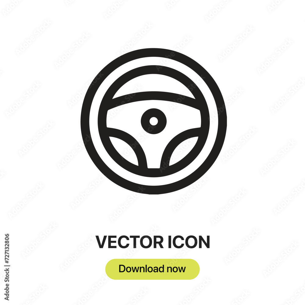Poster steering wheel icon vector. linear-style sign for mobile concept and web design. steering wheel symb