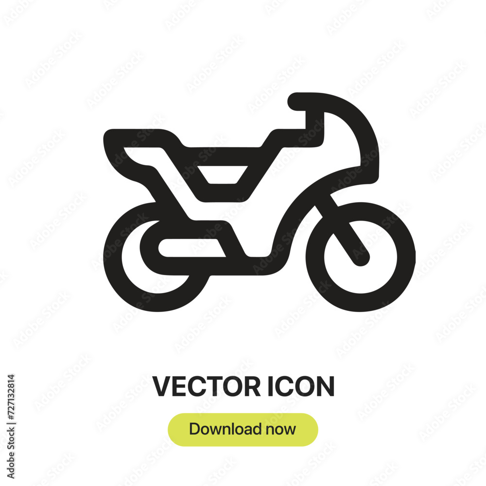 Leinwandbilder motorcycle icon vector. linear-style sign for mobile concept and web design. motorcycle symbol illus