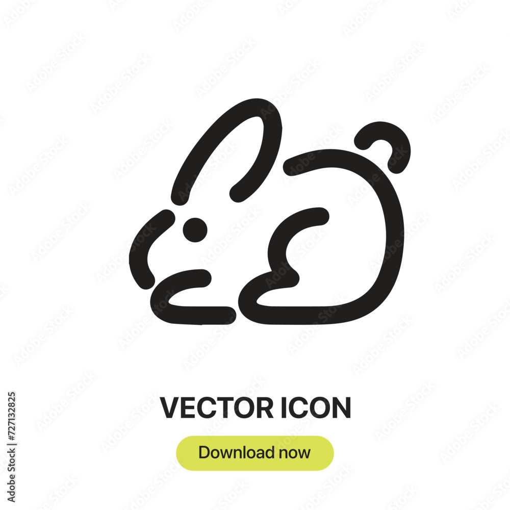 Leinwandbilder rabbit icon vector. linear-style sign for mobile concept and web design. rabbit symbol illustration.
