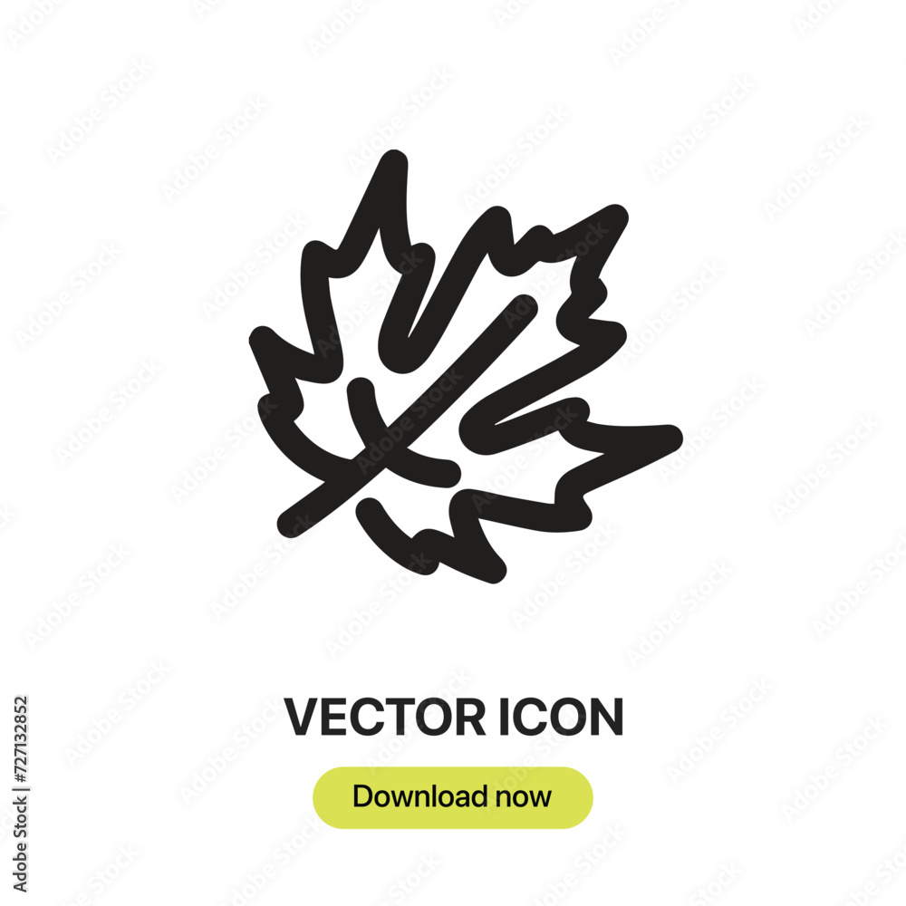 Aufkleber Maple Leaf icon vector. Linear-style sign for mobile concept and web design. Maple Leaf symbol illustration. Pixel vector graphics - Vector.	