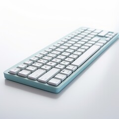 Stock image of a computer keyboard on a plain white background Generative AI