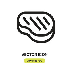 Steak icon vector. Linear-style sign for mobile concept and web design. Steak symbol illustration. Pixel vector graphics - Vector.	