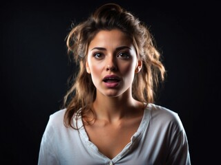 Onyx Black Shock: Adult Woman's Expression