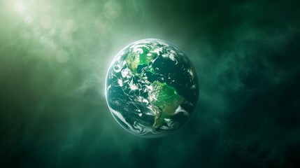 Fototapeta na wymiar Radiant Earth: Globe of Sustainable Innovation