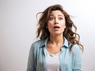 Pure White Surprise: Adult Woman's Reaction