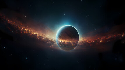 Fototapeta premium Cosmic illustration showing vibrant cosmic background