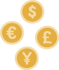 Exchange Money Currency Coin Icon Hand Drawn Isolated