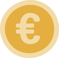 Euro Coin Icon Money Currency Hand Drawn Isolated