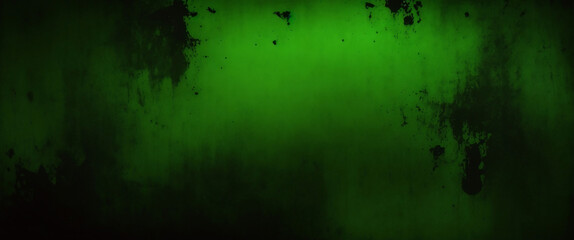 Obraz premium Elegant dark emerald green background with black shadow border and old vintage grunge texture design. Matte green texture or background with stains, waves and grain elements.