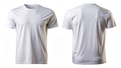 front and back of white tshirt on white background