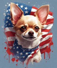 graphics for independence day in the usa dog on the background of the flag