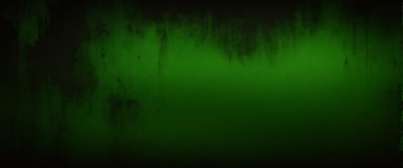 Obraz premium Elegant dark emerald green background with black shadow border and old vintage grunge texture design. Matte green texture or background with stains, waves and grain elements.