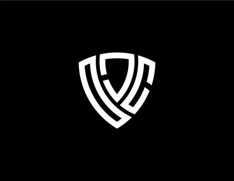 OJC creative letter shield logo design vector icon illustration