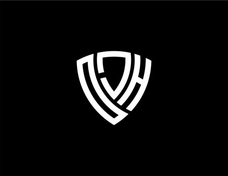 OJH creative letter shield logo design vector icon illustration