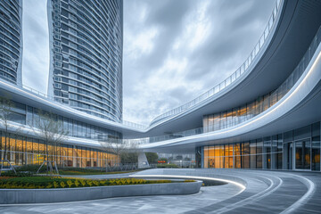 Fototapeta premium Modern building facades in cities.