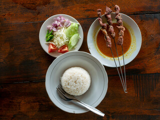 Sate Klathak or Klatak Satay, a traditional goat satay from Yogyakarta, Indonesia