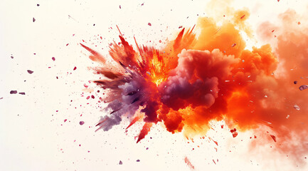 Abstract powder splash background. Colorful powder explosion on solid color background