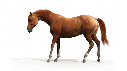 Breath-taking 3D rendering of a majestic horse, exuding noble elegance. With superb attention to detail, this art piece captures the essence of strength and grace. A perfect addition to a va