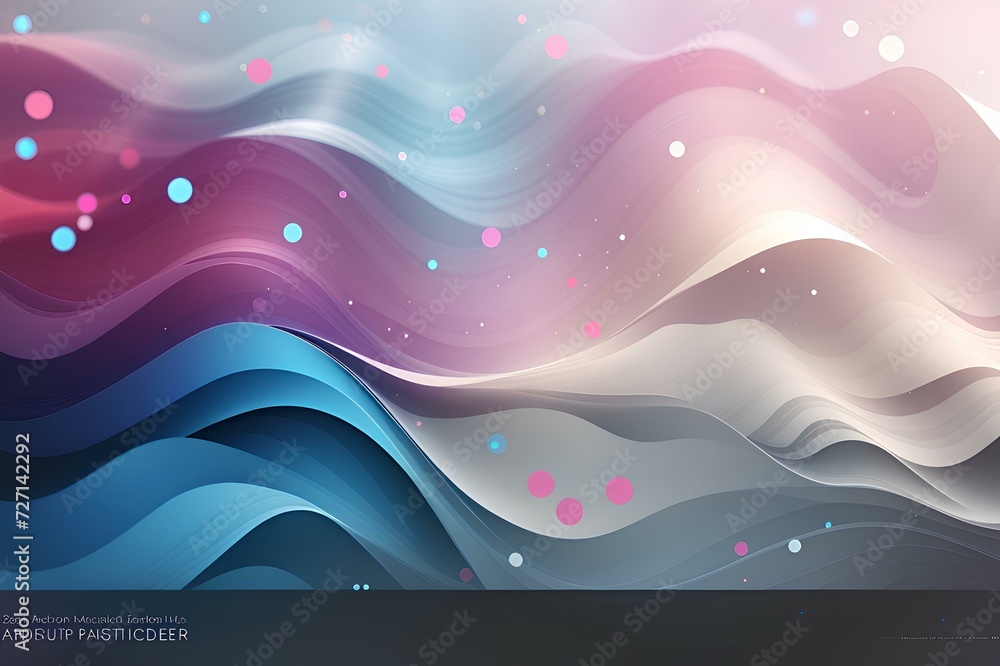 Poster abstract waving particle technology background, created by ai generated