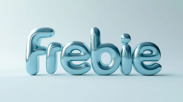 Bold 3D letters spelling Frebie with a glossy finish