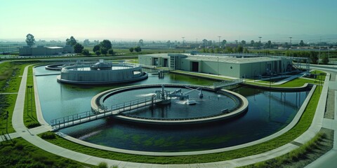 Advancing Sustainability: A Modern Wastewater Treatment Facility Showcasing Innovative Ecological Engineering, Generative AI
